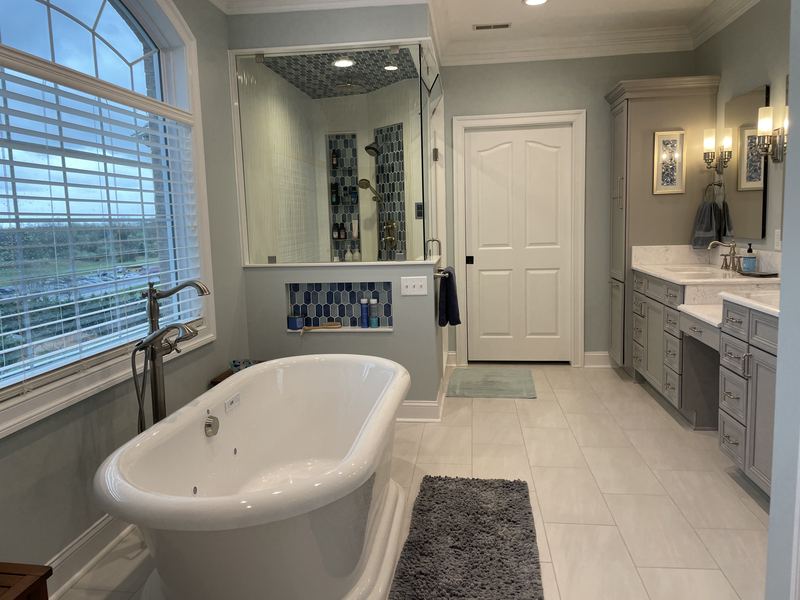 Freestanding tub in the primary bath, a bathroom remodel by Sidney Design & Build in Winchester, VA