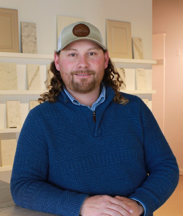 Sidney Design & Build team member in the Loudoun Street showroom in Winchester, VA